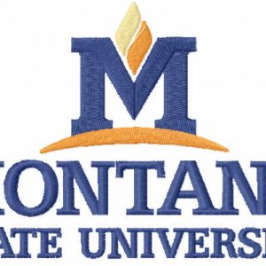 Montana state university classic logo embroidery design