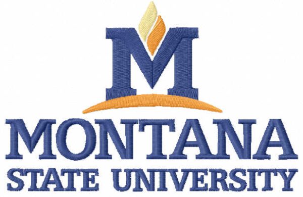 Montana state university classic logo embroidery design