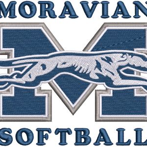 Moravian softball logo embroidery design