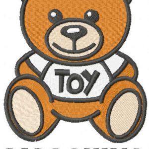Moschino logo with Oso toy embroidery design