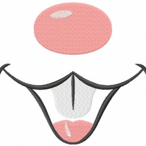 Mouse face mask embroidery design