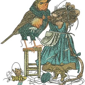 Mouse modist embroidery design
