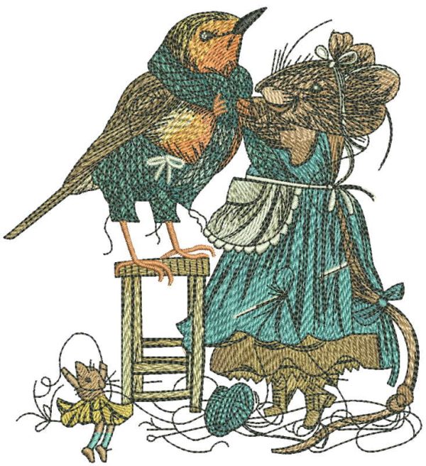 Mouse modist embroidery design