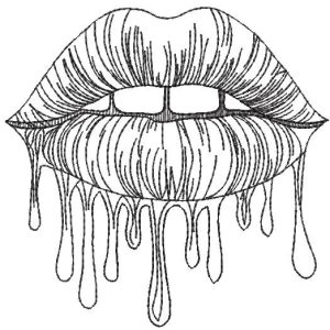 Mouth outline embroidery design