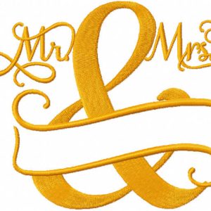 Mr And Mrs Split Monogram embroidery design