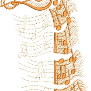 Music giraffe embroidery design