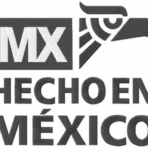 Mx hecho en mexico logo embroidery design