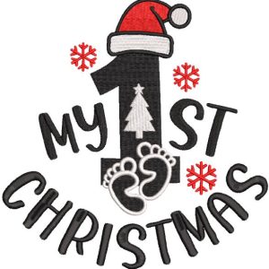My first Christmas decor embroidery design