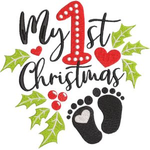 My first Christmas embroidery design