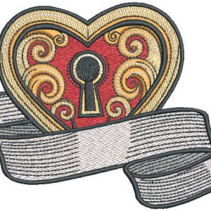 My heart is locked embroidery design