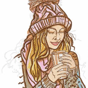 My hot coffee embroidery design