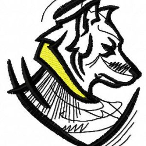 Mystic tribal wolf embroidery design