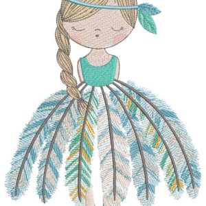 Native American ballerina embroidery design