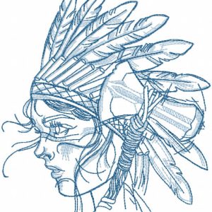 Native american youth embroidery design