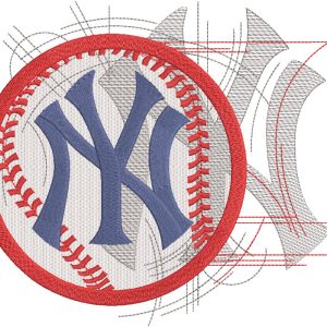 New York Yankees modern sketch logo embroidery design