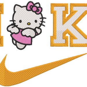 Nike Hello Kitty logo embroidery design