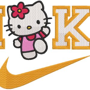 Nike Hello kitty dancing embroidery design