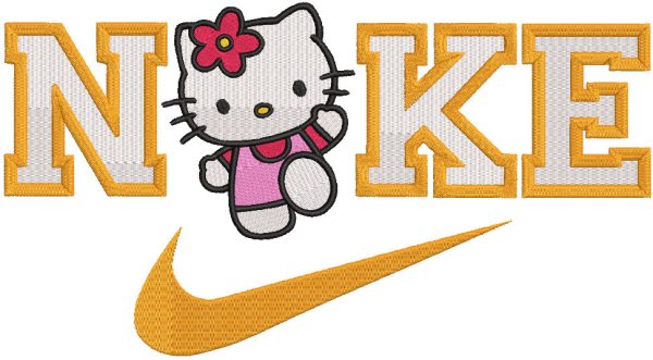 Nike Hello kitty dancing embroidery design