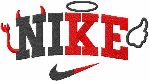 Nike angel demon embroidery design