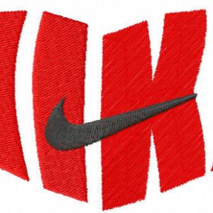 Nike heart embroidery design