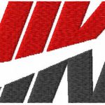 Nike red and black logo embroidery design