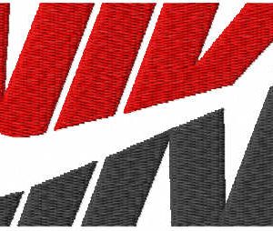 Nike red and black logo embroidery design
