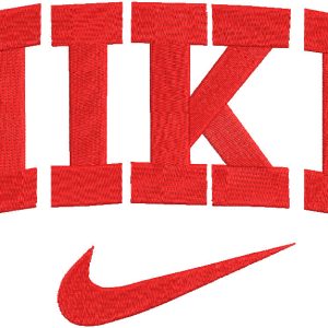 Nike red logo embroidery design