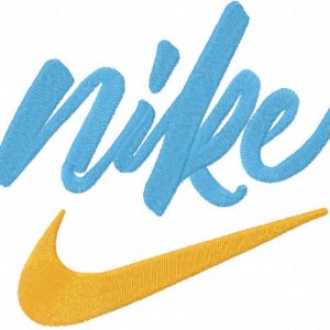 Nike swoosh logo embroidery design