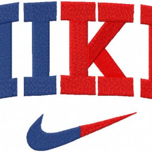 Nike two colors logo embroidery design