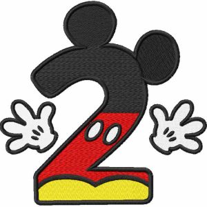 Number Second Mickey embroidery design