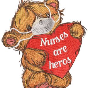 Nurses are heros embroidery design