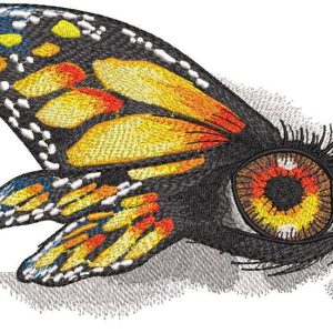 Nymphalisurticae wings eye embroidery design