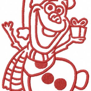 Olaf christmas dance one colored embroidery design