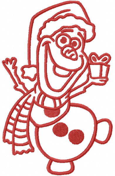 Olaf christmas dance one colored embroidery design
