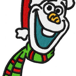 Olaf Christmas knitted scarf embroidery design