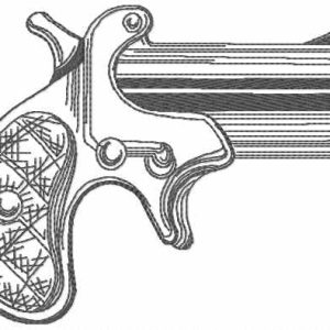 Old vintage gun one color embroidery design