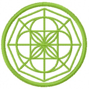 Oriental round decor embroidery design