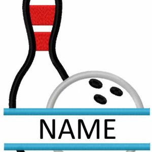 Outline Split Bowling embroidery design