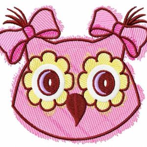 Owl color sketch embroidery design
