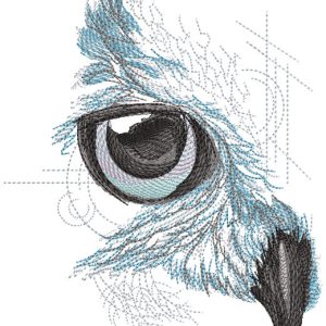Owl geometric style embroidery design