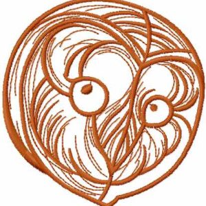 Owl head embroidery design