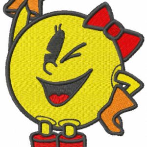 Pacman girl embroidery design