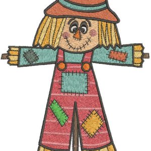 Patchwork scarecrow embroidery design