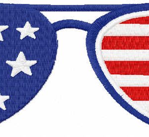 Patriotic sunglasses embroidery design