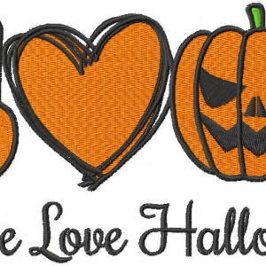 Peace love halloween embroidery design