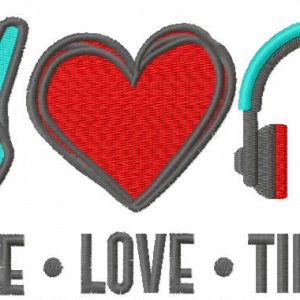 Peace love tiktok embroidery design