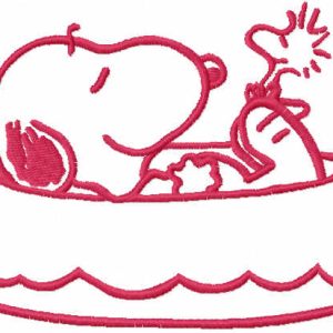 Peanuts snoopy inflatable pool embroidery design