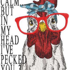 Pecked you 3 times embroidery design