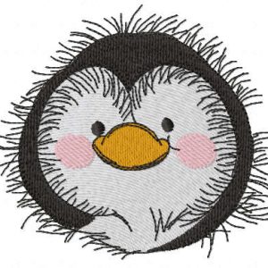 Penguin head embroidery design