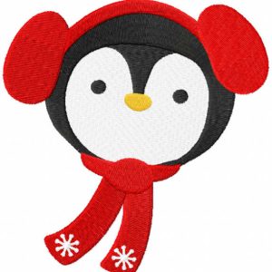 Penguin winter embroidery design